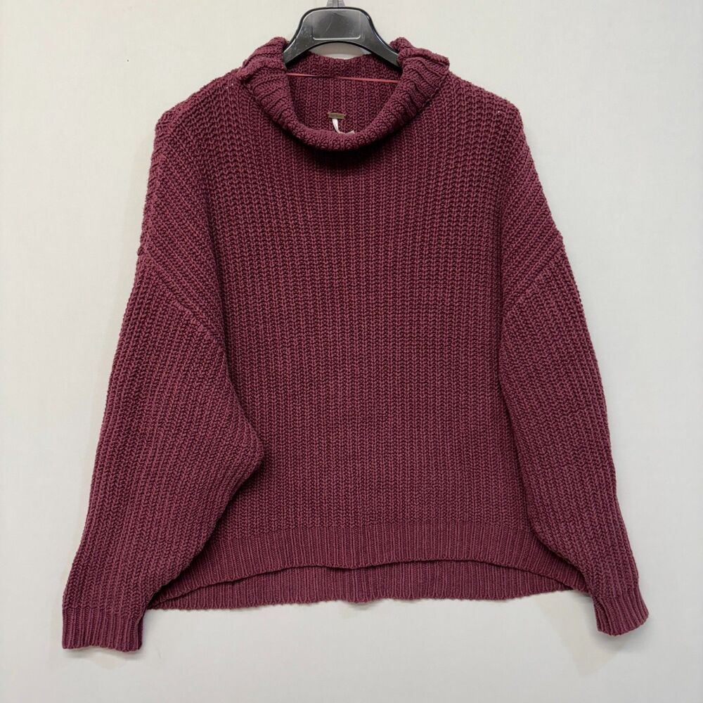 Free People Women Oversized Thick Cable Knit Sweater Size Small C042 -3 - Picture 1 of 16